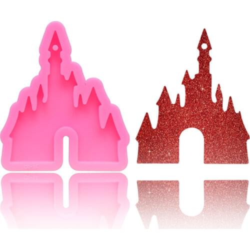 DIY Silicone Mirror Epoxy Castle Cake Baking Mold Keychain Silicone Mold Biscuit Fondant Mould Cake Decorating Tool