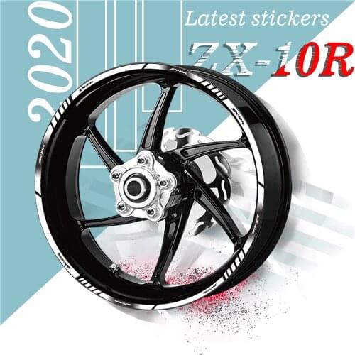 High quality motorcycle front and rear rim waterproof stickers 20 stripe reflective wheel tire decals for KAWASAKI ZX-10R zx-10r