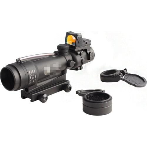 TA11 TA31 Trljicon ACOG Rifle Mirror Real Fiber Optic Optical Sight, With RMR Red Dot Sight / Killflash Lens Sight Protector