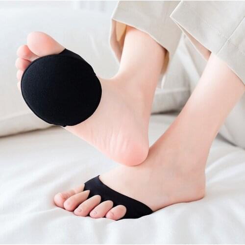 Women Invisible High Heels Cushion Anti-slip Five Toe Socks Forefoot Insole Half Pad Soft Moisture Wicking Stopki Female Socks