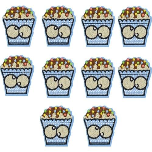 10 pcs Ice cream patches badges for clothing iron embroidered patch applique iron sew on patches sewing accessories for clothes