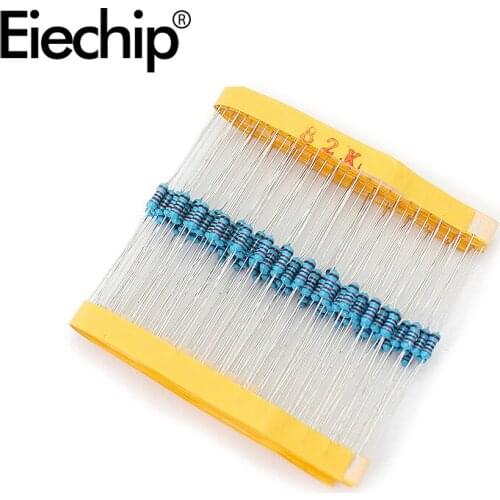 100pcs/lot 1/4W 1% Metal film resistor 0.25W resistance 82K ohm Throught Hole