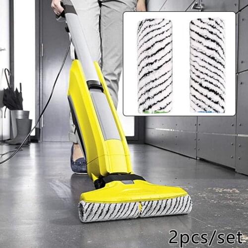 2pcs Stone Rollers 150*60MM Microfiber For Karcher FC3 FC5 FC7 Accessories 2.055-021.0 Premium Cordless Stone Roller Set