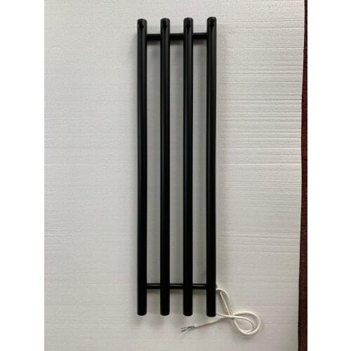 2020 Vertical Bathroom Heated Product Stainless Steel 304 Wall Mounted Electric Towel Warmer Rail Matt Black Finish HZ-932Q