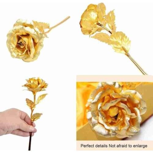 24K Gold Foil Artificial Rose Engagement Gifts Birthday and The Valentine Day for Wife Gifts