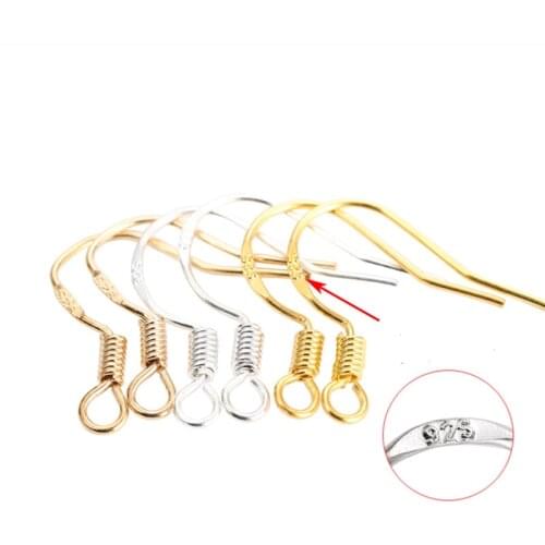 50Pcs 5 Color-preserving 925 Sterling Silver Ear Hook Accessories Ear Jewelry Handmade DIY Basis Jewelry Accessories