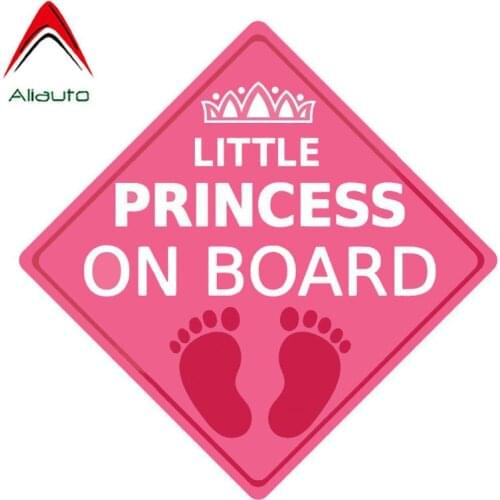 Aliauto Personalized Car Sticker Little Princess on Board Decoration Water Proof PVC Decal for Nissan Suzuki Peugeot,14cm*14cm