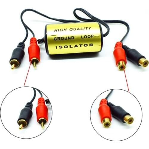 Audio Anti-noise RCA Ground Loop Isolator Noise Filter Female to Male Earthing For Car Audio Systems