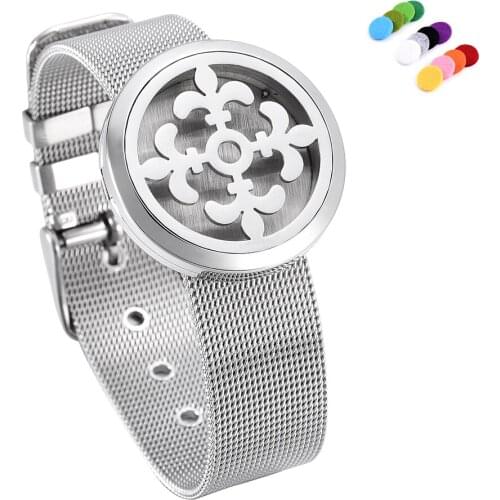 Stainless Steel Cross Fragrance Essential Oil Diffuser Bracelet Aromatherapy diffuser Perfume Locket