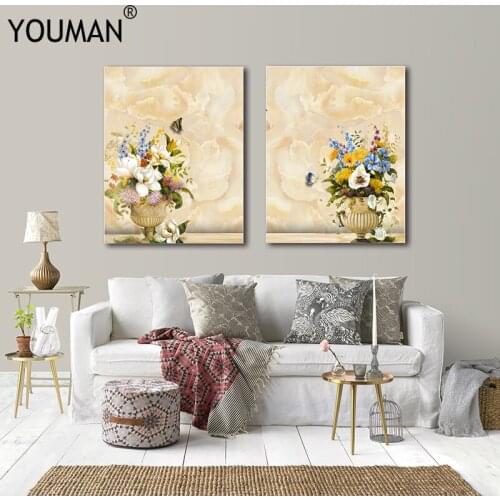 YOUMAN Flower Nordic Decoration Home Green Leaf Wall Art Canvas Lamp Posters And Prints Wall Pictures Abstract Poster Painting