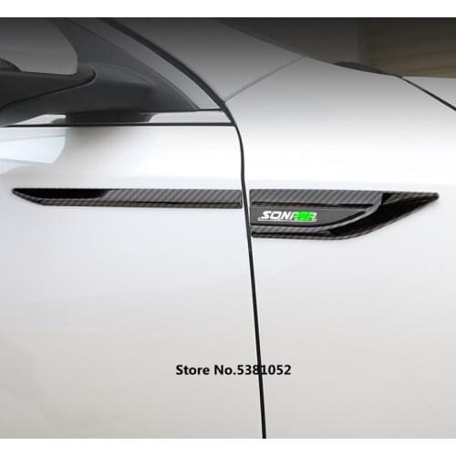For Hyundai Sonata DN8 2020 2021 Accessories Side Leaf Plate Decoration Sequins Leaf Board Side Label Exterior Car Sticker
