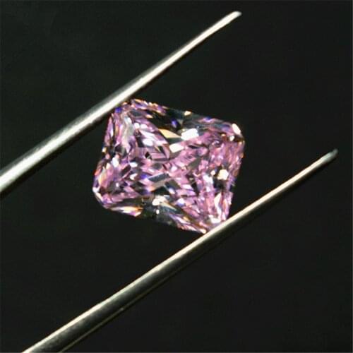 Grade AAA Light Pink Cubic Zirconia Rectangle Faceted Gemstone Radiant Cut Cubic Zirconia Multiple Sizes to Choose C71Z