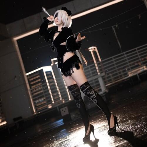 Game NieR:Automata 2B Cosplay Costume YoRHa No. 2 Type B Sexy Black Dress Fancy Suit Women Halloween Carnival Uniforms