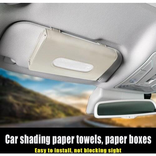 PU Leather Paper Napkin Car Sun Visor Tissue Box Holder Universal Car Tissue Box Storage Cover Case Auto Styling Organizer