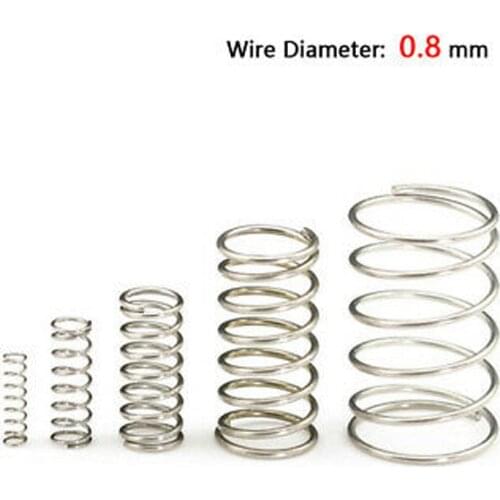 10pcs/lot stainless steel compression spring 0.8mm wire diameter quality spring for repair