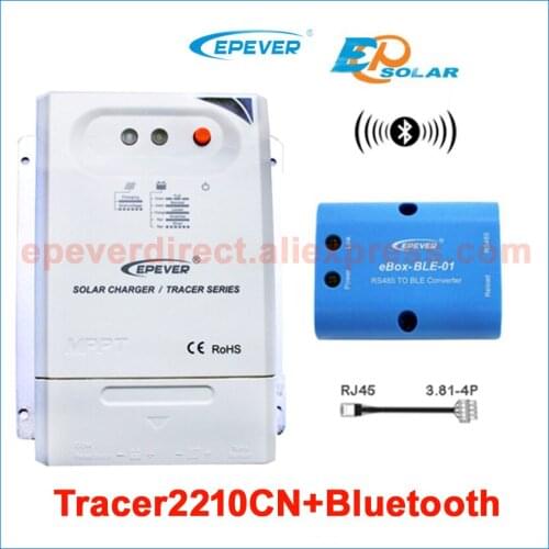 Controller for 12V 260W 24V 520W solar panels charger system work Tracer2210CN 20amp 20A bluetooth function BLE BOX