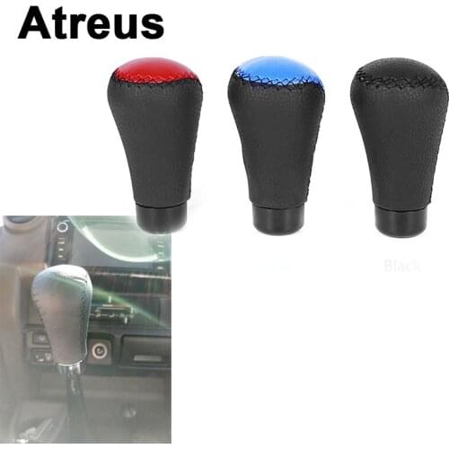 Atreus Genuine Leather Car Gear Shift Lever Knob Cover For Lexus Honda Civic Opel astra h j Mazda 3 6 Kia Rio Ceed Volvo Lada