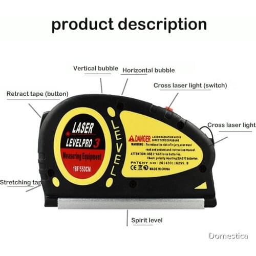 Laser Level Infrared High Precision And Casting Line To Decorate The Wire Stripper Cross Wire Tape 5.5 Meters Measure Tool