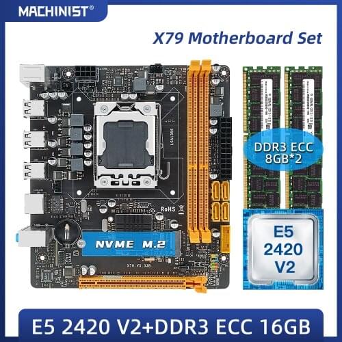 MACHINIST X79 motherboard LGA 1356 set kit with Xeon E5 2420 V2 processor DDR3 ECC 16GB(2*8GB) RAM memory NVME M.2 X79-5.33B