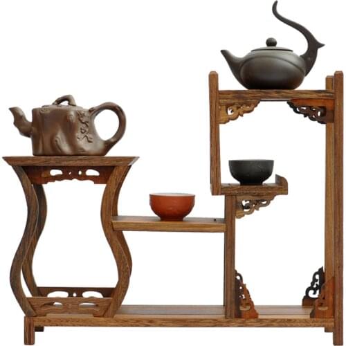 Ming and Qing furniture mahogany wenge Treasure House side bottle rack Shelf antique teapot swing frame rack factory outlets