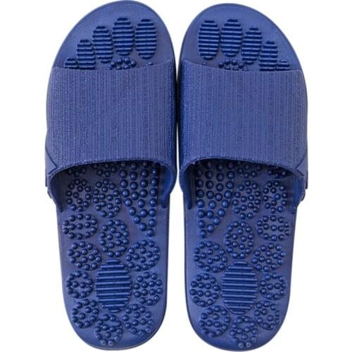 Men Summer slippers indoor Breathable wear-resistant neutral solid soft sole couple slippers home sandals point massage Shoes