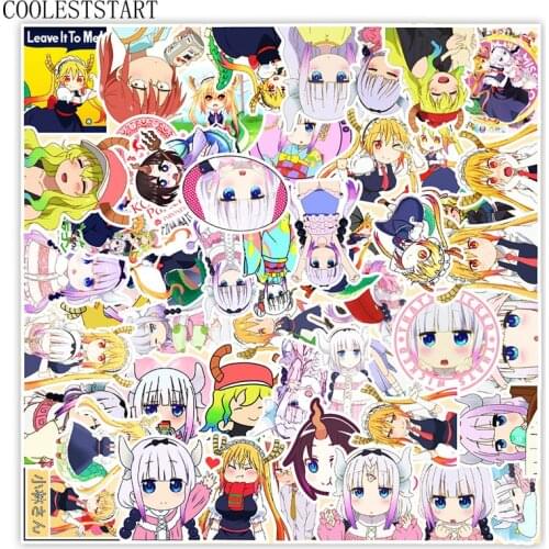 10/50Pcs/pack Miss Kobayashis Dragon Maid VSCO Girl Stickers For Phone Suitcase Skateboard Motorcycle Bicycle Water Cup Laptop