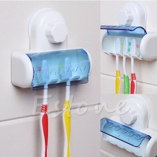 5 Set Toothbrush Spinbrush Suction Holder Wall Mount Stand Rack Home Bathroom-P101
