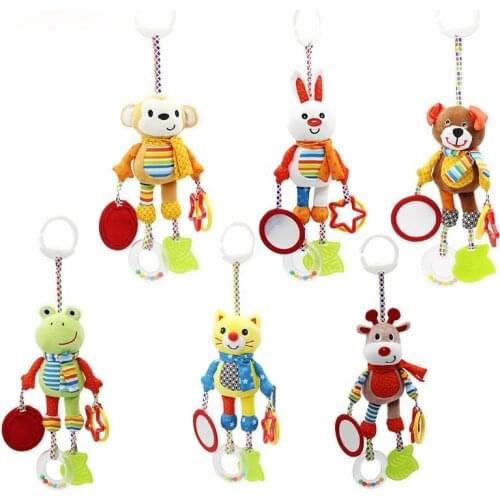 New Baby Crib Rattles Plush Toys Soft Rabbit Rattles Pram Rattle Toys Hanging Rattle For Stroller Newborn Bed Pendant Bell Toy
