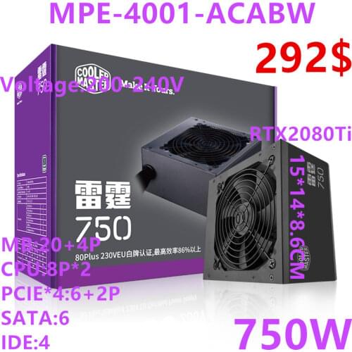 New PSU For Cooler Master Brand ATX 80plus EU Non Module Game Mute Power Supply 750W/700W/650W/600W Power Supply MPE-4001-ACABW