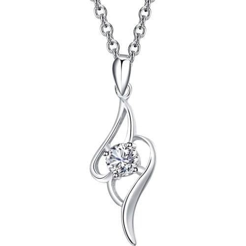 Wholesale Charm Silver Color Pendants For Women Jewelry Necklace Lady Fashion Jewelry Pendant The Transparent Stone AN382