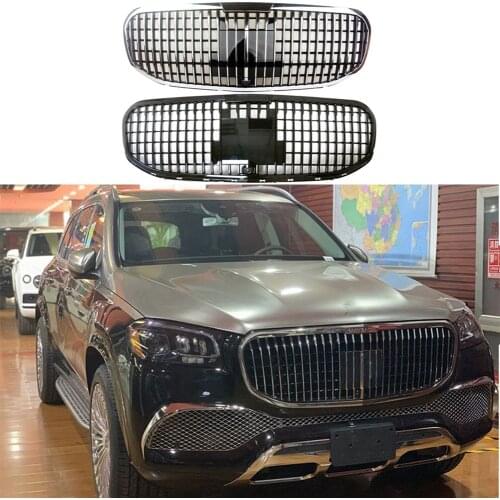 Front Bumper Racing Grill Billet Grille Cover For Mercedes-Benz X167 GLS-Class 2020 2021 Maybach Style