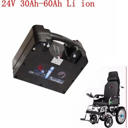 Rechargeable 24V 30Ah 35Ah 40Ah 45Ah 50Ah 55Ah 60Ah Lithium battery pack with BMS for wheelchair Audio speaker +5A Charger