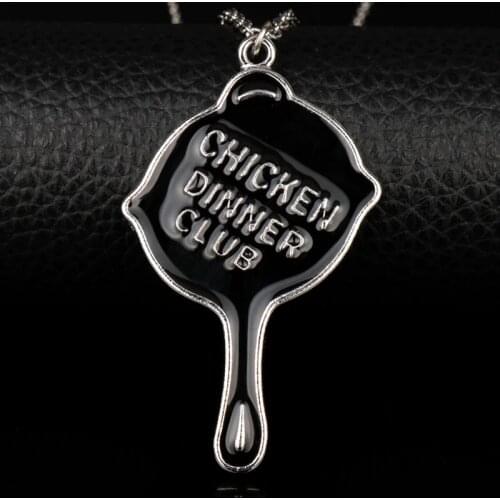 PUBG Pan Necklace Frying Saucepan Eat Chicjen Dinner Target Pendant Necklace Women Men Weapon Military Game Jewelry