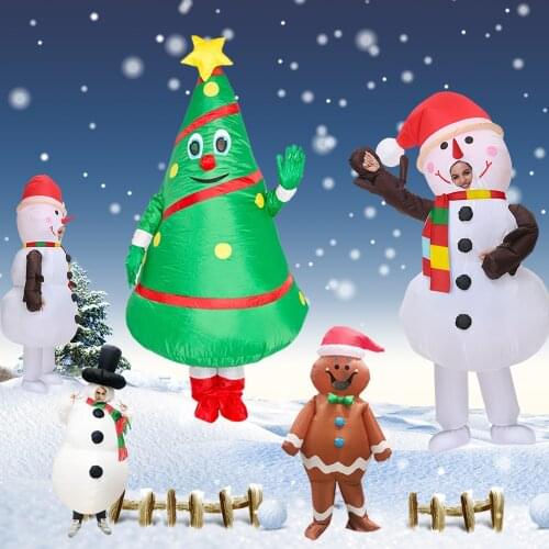 Christmas Cosplay Inflatable Costume Carry me Santa Claus Snowman Inflated Garment Xmas Tree Festival Party Disfraz fro Adult