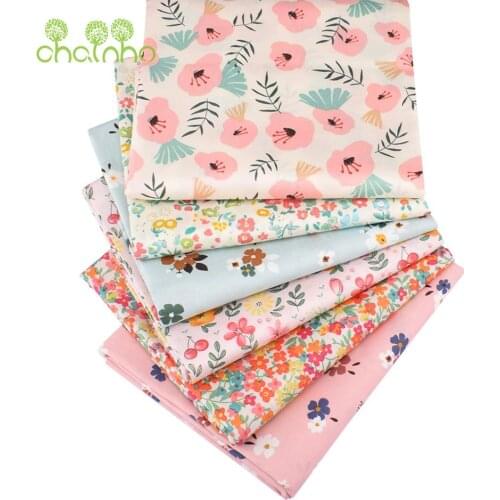 Printed Twill Cotton Satin Fabric,Pink Floral Series,Patchwork Clothes For DIY Sewing Quilting Baby&Childs Bedclothes Material