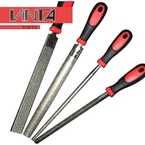 Diamond Coated File Flat Semi-cicular Triangle Shape for Grinding Jade Ceram Metal Alloy Filing Stone for Hand Tools Grit Alloy