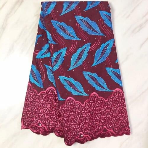 Swiss Lace Fabric 2021 Burgundy Embroidery African Lace Fabrics Dry Lace Swiss Voile Lace in Switzerland M4871