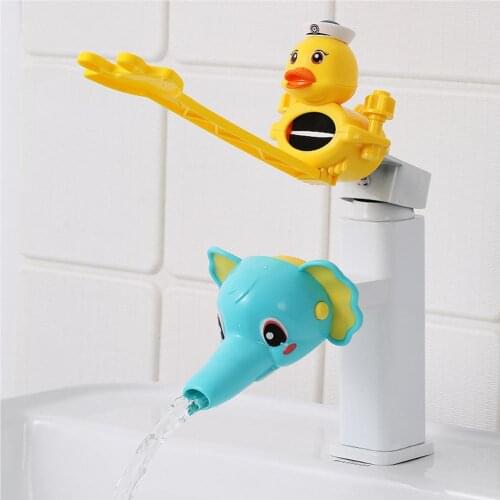 Cartoon Duck Shape Faucet Extender Silicone Splash-proof Extension Sink Water Pipe For Baby Washing Helper Bathroom Accessories