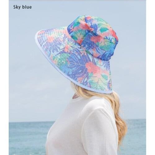 Kamon UV protection sun hat foldable sun hat double-sided wide-brim fisherman hat solid color summer hat