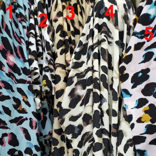 Fabric for Dress Shirts Trousers Leopard Stretchy Chiffon Fabric Autumn Huayao Printed Fabric Chiffon Fabric
