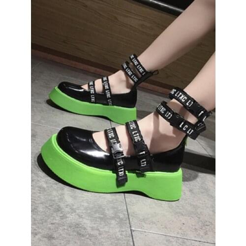 Spring And Autumn New Mary Jane Single Shoes Platform Fashion All-Match British Style Round Toe Ladies Small Leather Shoes