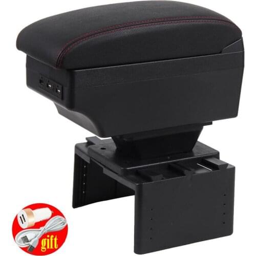 Universal Car Armrest central Universal model armrest box car accessories storage box modification Retrofit parts with USB LED
