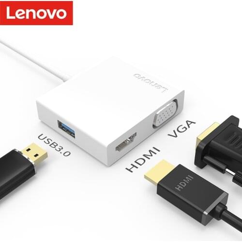 Lenovo USB Type C Hub Adapter To 4K HDMI 1080P VGA USB 3.0 For Computer PC Laptop Macbook Accessories Splitter