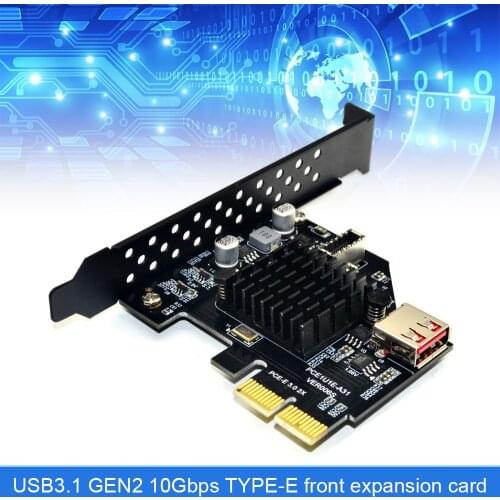 USB3.1 Front TYPE-E Expansion Card Pcie X2 to TYPE-C Adapter GEN2 10gbps Expansion Card Computer Cables Connectors DJA88