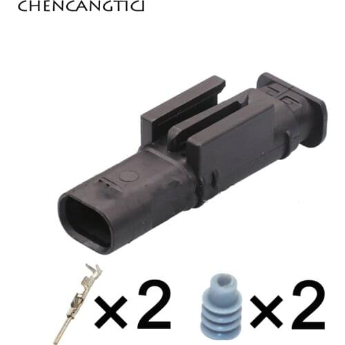 2 Sets Tyco Amp 2 Pin Way Automotive Electric Sensor Connector Male Plug 1-1703498-1 4F0 973 702 0-2112986-1 1-1718643-1 For VW