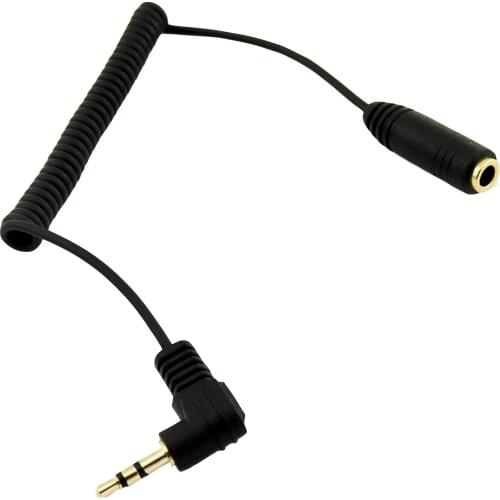 1x Gold Plated 2.5mm 3Pole Male to 3.5mm Female Jack Audio Stereo Earphone Adapter Coiled Spiral Cable
