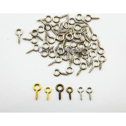 1000pcs mixed colors Mini Loops Screws 8mm-10mm Screw Eye Pins-Eyehook Perfect For Pendants And Keepsakes DiY