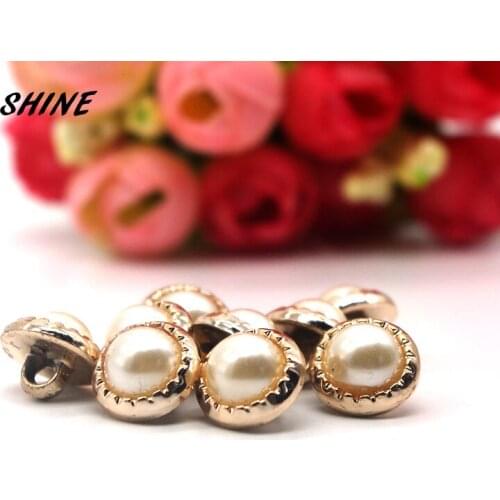 12PCs Acrylic Sewing Buttons Scrapbooking Round Shank Imitation Pearl 12mm Dia. Costura Botones decorate bottoni botoes