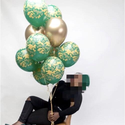 12pcs/lot 12inch Camouflage latex ballons Military theme Fighter Confetti Toy balloon happy birthday party Decoration boy toy