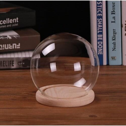 2pcs/pack Diameter=15cm Glass Dome Set Different Base Matching Friend Gift Glass Cover Home Wedding Decoration